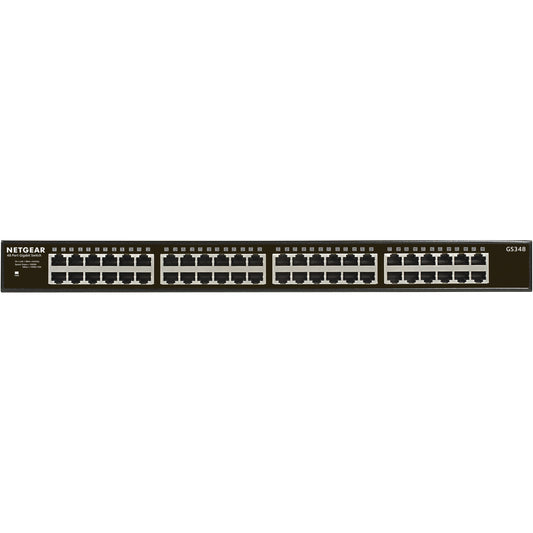 NETGEAR GS348 Neupravljani Gigabit Ethernet (10/100/1000) 1U Crna. Neupravljani. Gigabit Ethernet (10/100/1000). Montaža u rack. 1U