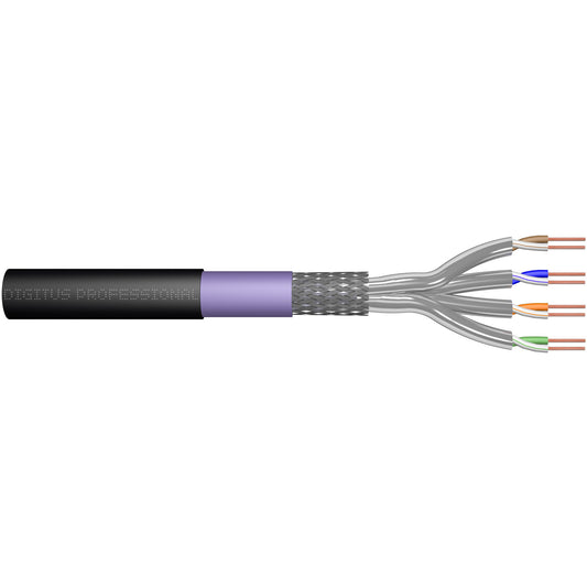 Digitus CAT 7 S/FTP podatkovni kabel - podzemni kabel. 100 m. Simplex. P.E. 100 m. Cat7. S/FTP (S-STP). Crni