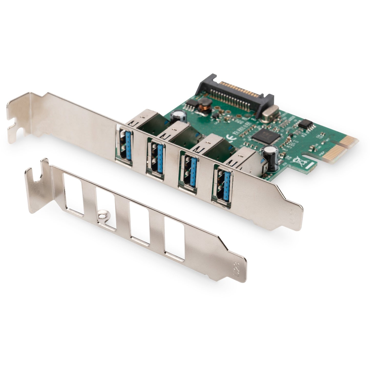 Digitus 4-portna USB 3.0 PCI Express kartica. Ugrađena. Žična. PCI Express. USB. 5000 Mbit/s