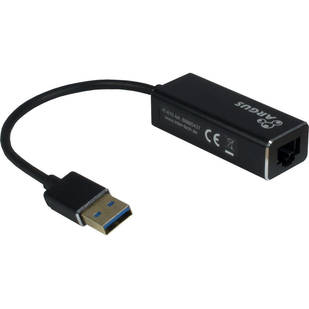 Inter-Tech ARGUS IT-810. Crna. Realtek RTL8153. 25mm. 240mm. 17mm. 30g