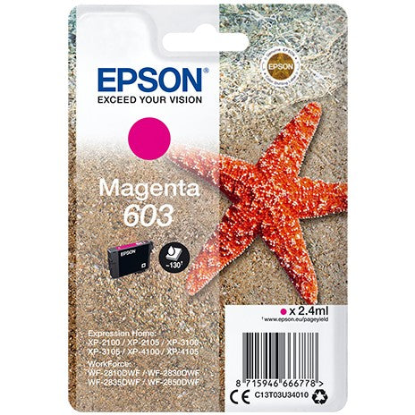 Epson pojedinačno pakovanje magenta 603 mastila. Standardni prinos. Magenta. 2,4 ml. 1 komad.