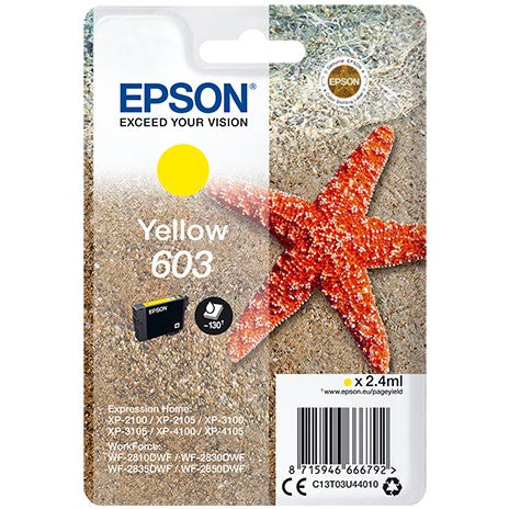Epson pojedinačno pakovanje žute 603 tinte. Standardni prinos. Žuta. 2,4 ml. 1 komad.