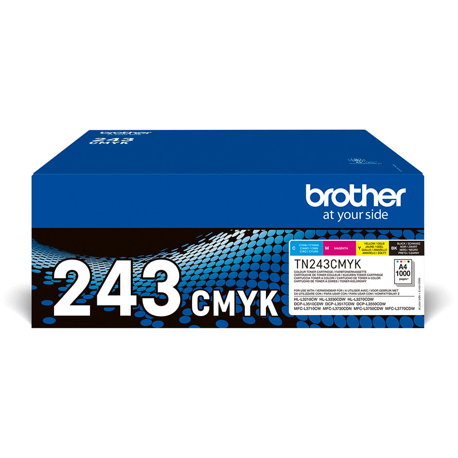Brother TN-243CMYK. 1000 stranica. 1000 stranica. Crna. Cijan. Magenta. Žuta. 1 komad(a)