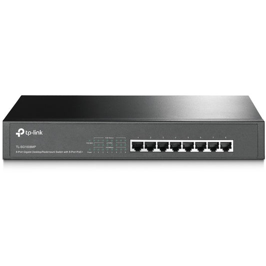TP-Link 8-portni gigabitni desktop/rackmount switch sa 8 PoE+ portova. Neupravljan. Gigabit Ethernet (10/100/1000). Puni dupleks. Napajanje preko Etherneta (PoE). Montaža u rack. 1U