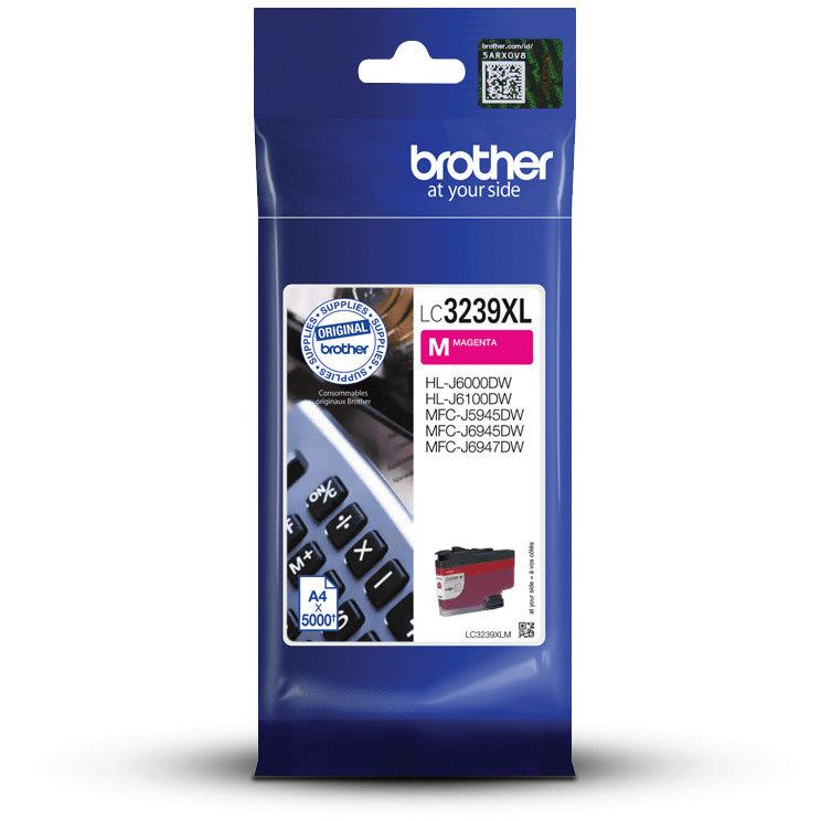 Brother LC3239XLM. Visok (XL) kapacitet. Magenta. Tinta na bazi pigmenta. 1 komad. 5000 stranica. Pojedinačno pakovanje.