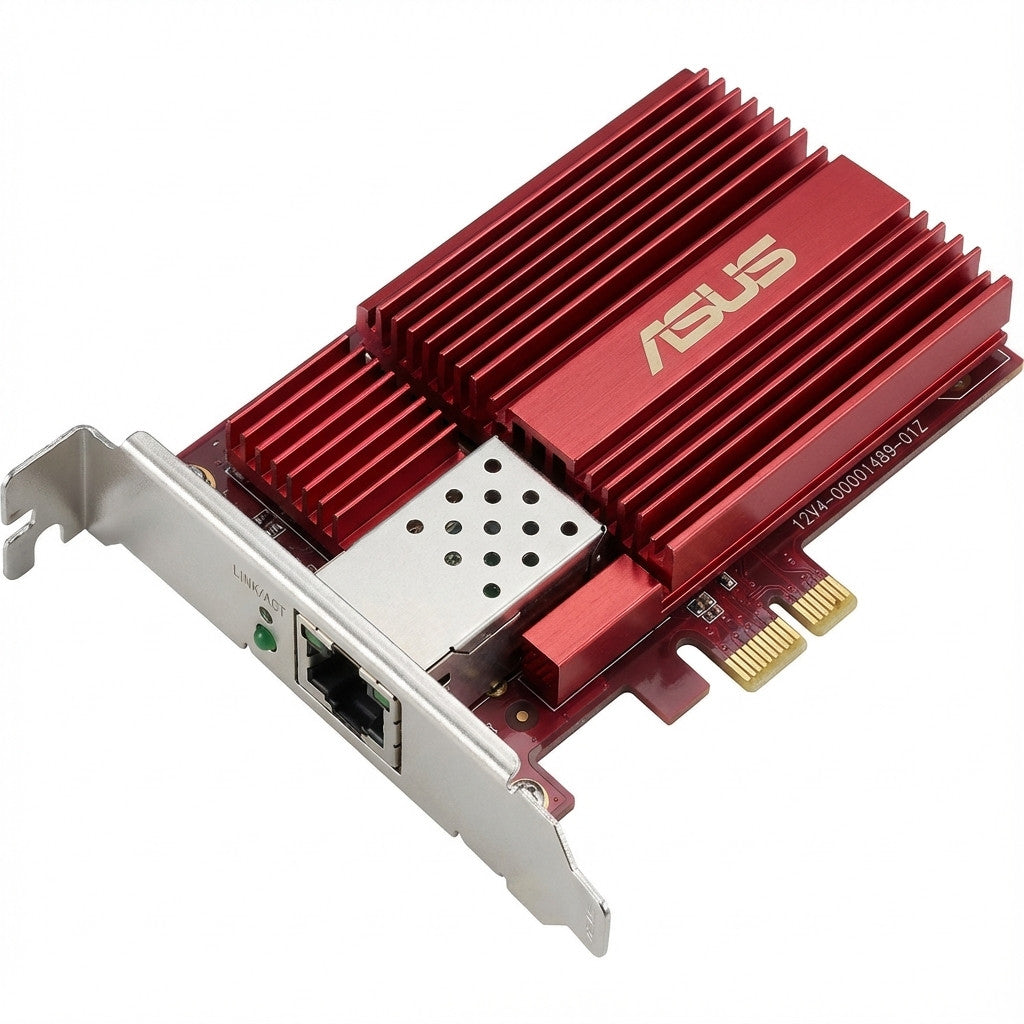ASUS XG-C100F. Ugrađen. Žični. PCI Express. Optički. 10000 Mbps. Crveni