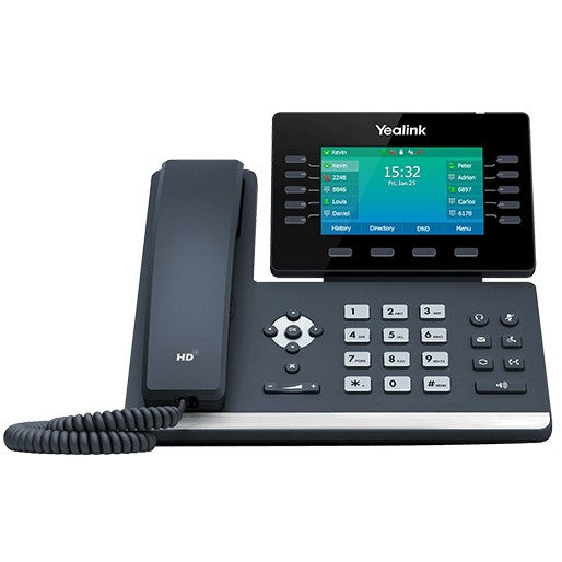 Yealink SIP-T54W. IP telefon. Crni. Žični telefon. Za montažu na sto/zid. U opsegu. Izvan opsega. SIP informacije. 10 linija.