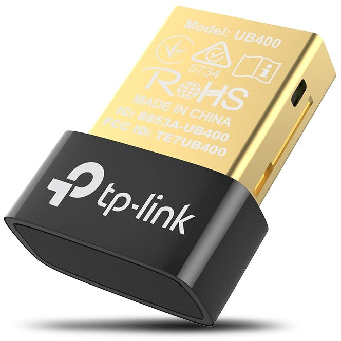 TP-Link UB400. USB Tip-A. Bluetooth. Crna. Zlatna. FCC. CE. RoHS. 10 m. 0 - 40 °C