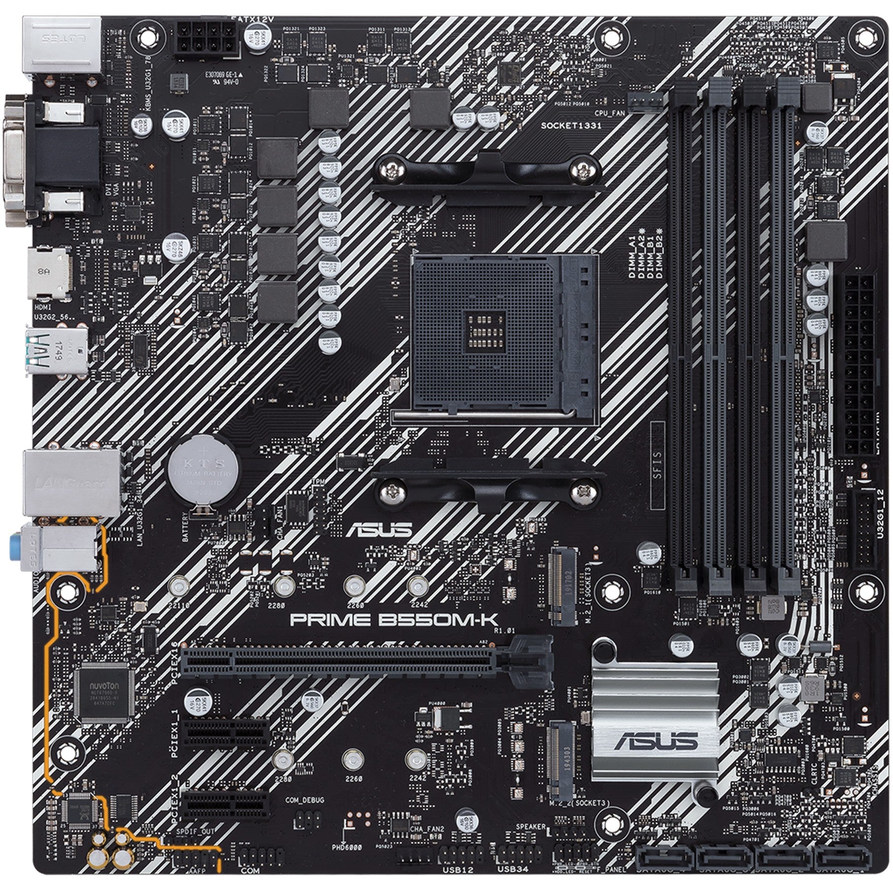ASUS PRIME B550M-K. AMD. Podnožje AM4. AMD Ryzen 3000 serija. DDR4 SDRAM. 128GB. DIMM