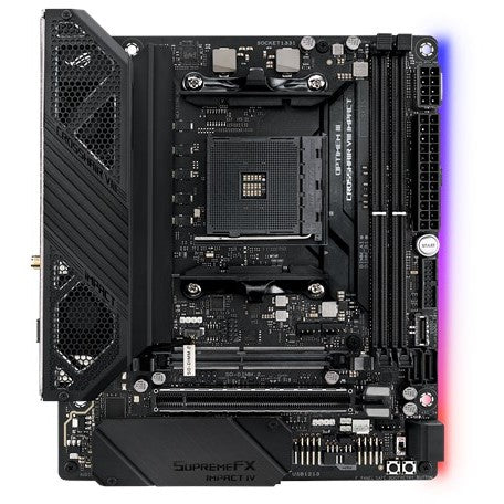 ASUS ROG Crosshair VIII Impact. AMD. Podnožje AM4. AMD Ryzen 2000 serija. AMD Ryzen 3000 serija. Podnožje AM4. DDR4 SDRAM. 64GB