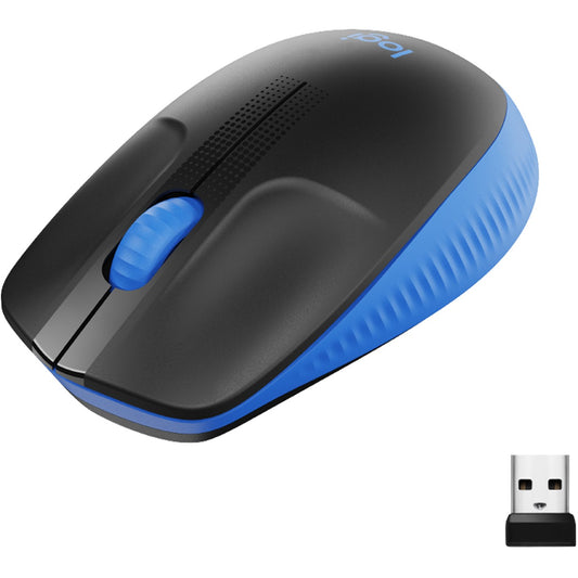 Logitech M190. Ambidekstralni. Optički. RF bežični. 1000 DPI. Plavi.
