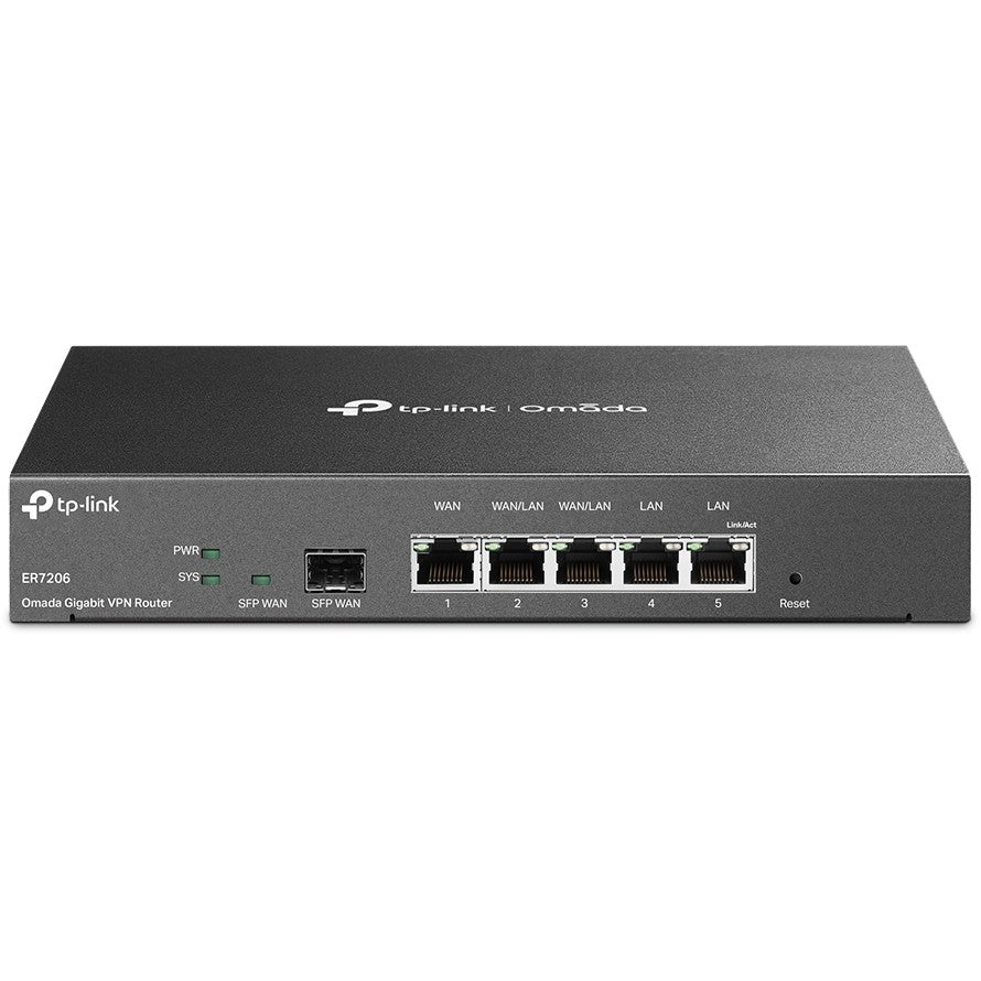 TP-Link SafeStream Gigabit Multi-WAN VPN ruter. Ethernet WAN. Gigabit Ethernet. Crni