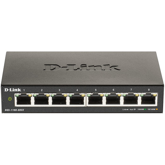 D-Link DGS-1100-08V2. Upravljani. L2. Gigabit Ethernet (10/100/1000)