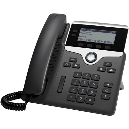 Cisco 7821. IP telefon. Crni. Srebrni. Žični telefon. Polikarbonat. Montaža za sto/zid. 2 linije.