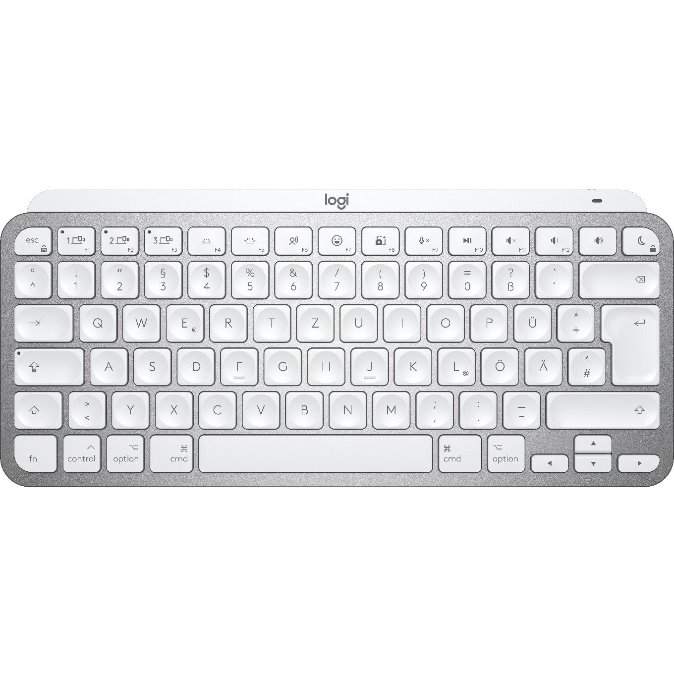 Logitech MX tipke Mini za Mac. Mini. Bežične. Bluetooth. QWERTZ tipke. LED. Siva.