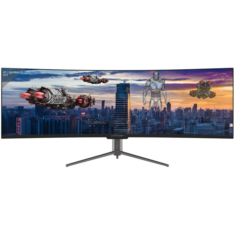 LC Power LC-M49-DQHD-120-CQ. 124,5 cm (49"). 5120 x 1440 piksela. UltraWide Quad HD. QLED. 6 ms. Crni