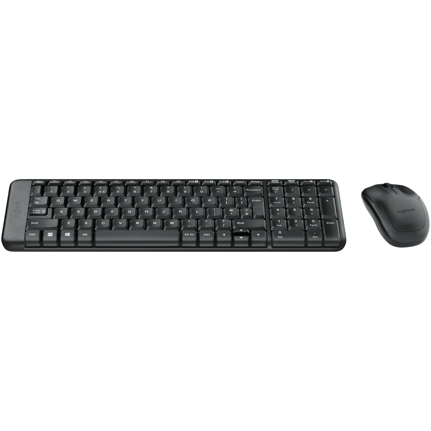 Logitech MK220. Puna veličina (100%). Bežični. RF bežični. QWERTY. Crni. Miš uključen.