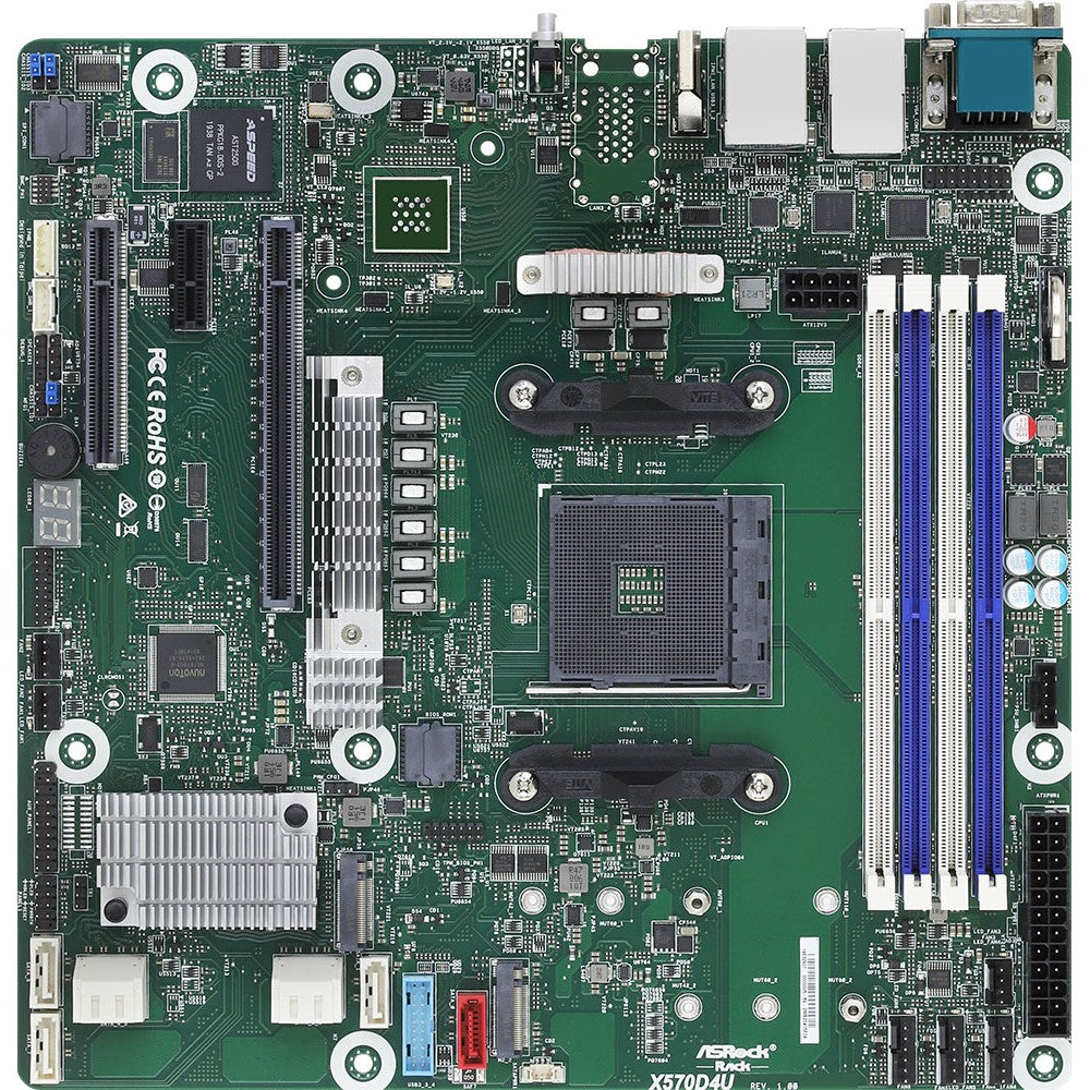 Asrock X570D4U. Podnožje AM4. Podnožje AM4. DDR4 SDRAM. 32GB. DIMM. 1.2V