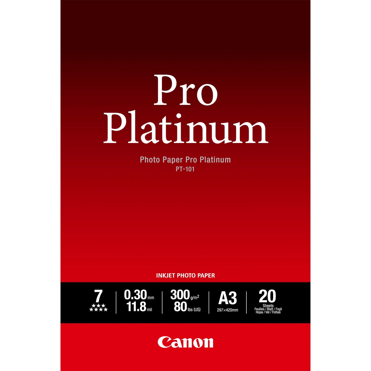 Canon PT-101 Pro Platinum foto papir A3 – 20 listova. 20 komada. 297 x 420. A3