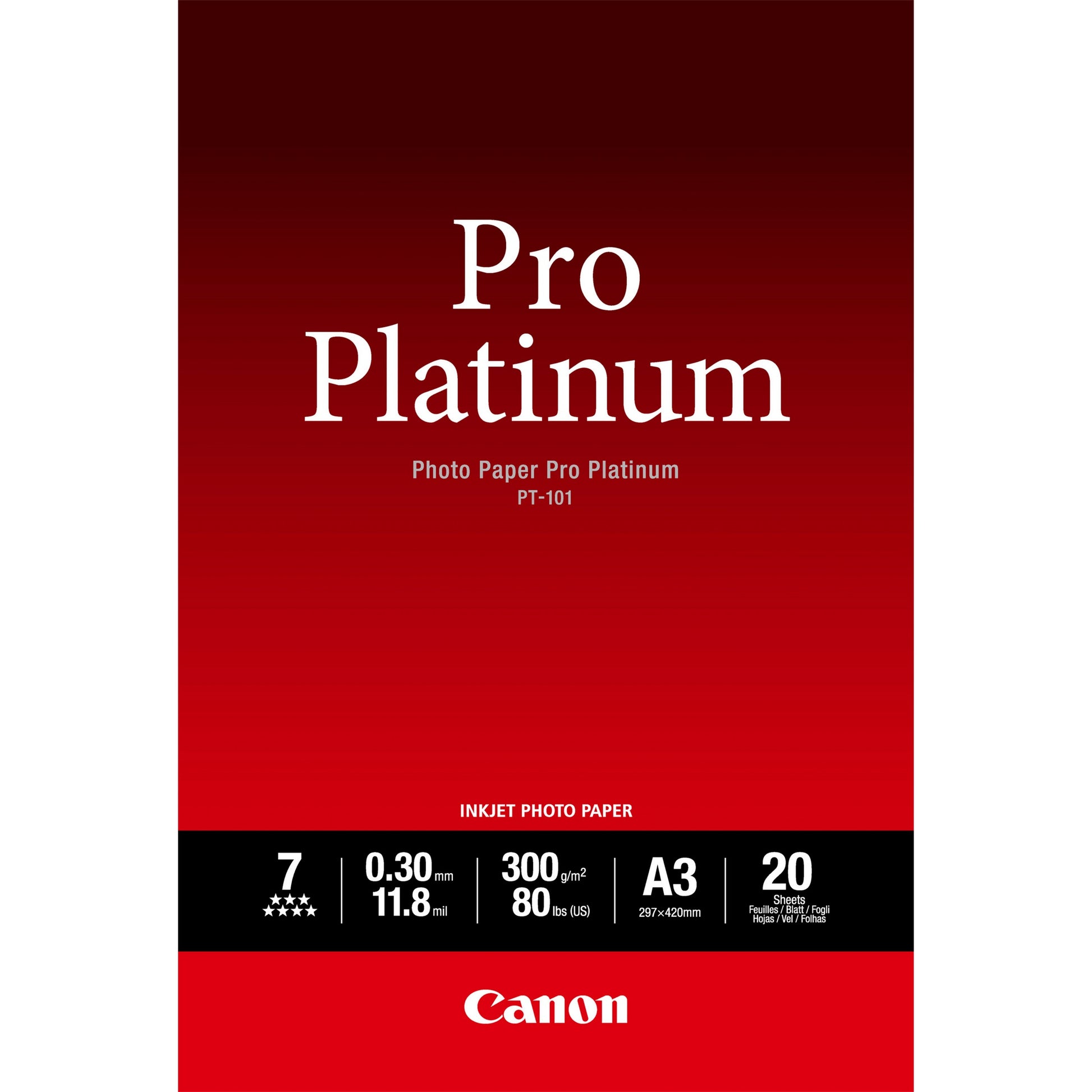 Canon PT-101 Pro Platinum foto papir A3 – 20 listova. 20 komada. 297 x 420. A3