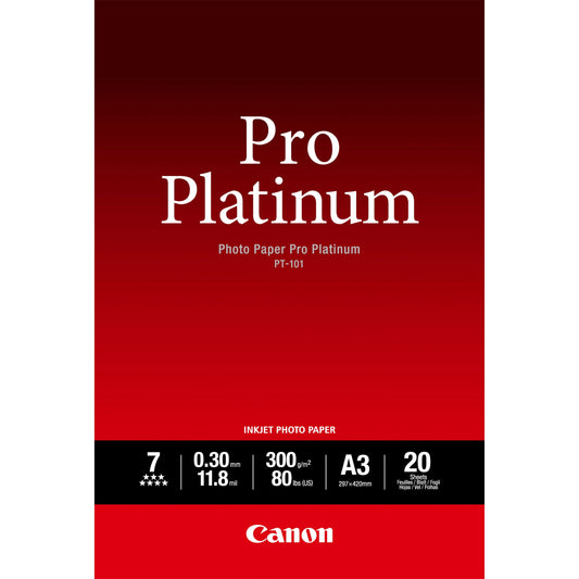 Canon PT-101 Pro Platinum foto papir A3 – 20 listova. 20 komada. 297 x 420. A3
