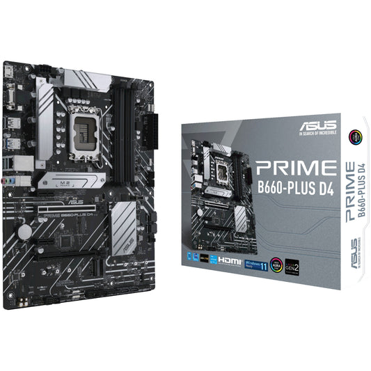 ASUS PRIME B660-PLUS D4. Intel. LGA 1700. Intel® Celeron®. Intel® Core™ i3. Intel® Core™ i5. Intel® Core™ i7. Intel® Core™ i9..... LGA 1700. DDR4 SDRAM. 128 GB
