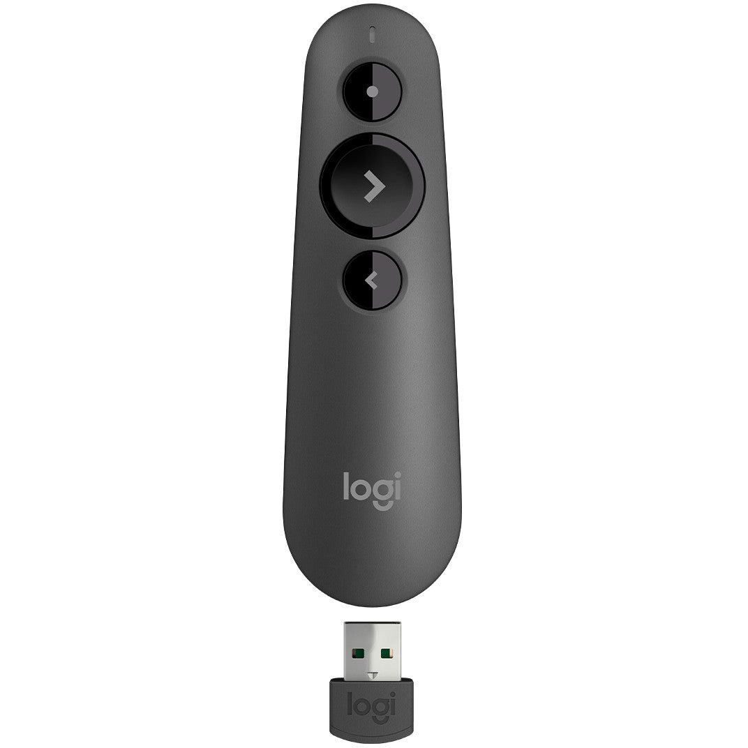 Logitech R500. Bluetooth/RF. USB. 20 m. Grafit.