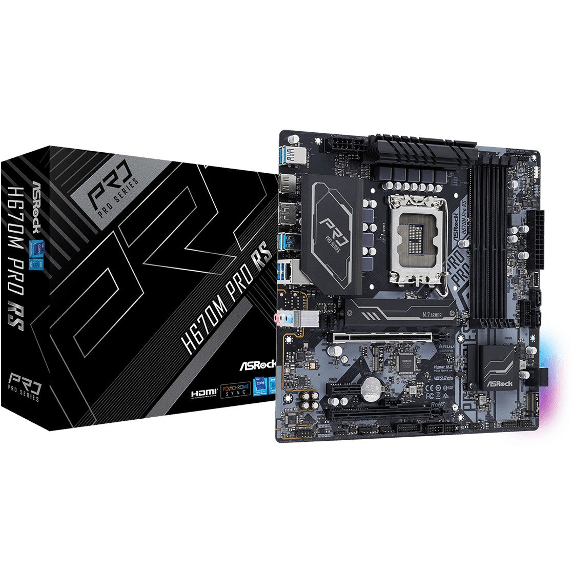 Asrock H670M Pro RS. Intel. LGA 1700. Intel® Celeron®. Intel® Core™ i3. Intel® Core™ i5. Intel® Core™ i7. Intel® Core™ i9. Intel® Pentium®. DDR4 SDRAM. 128 GB. DIMM