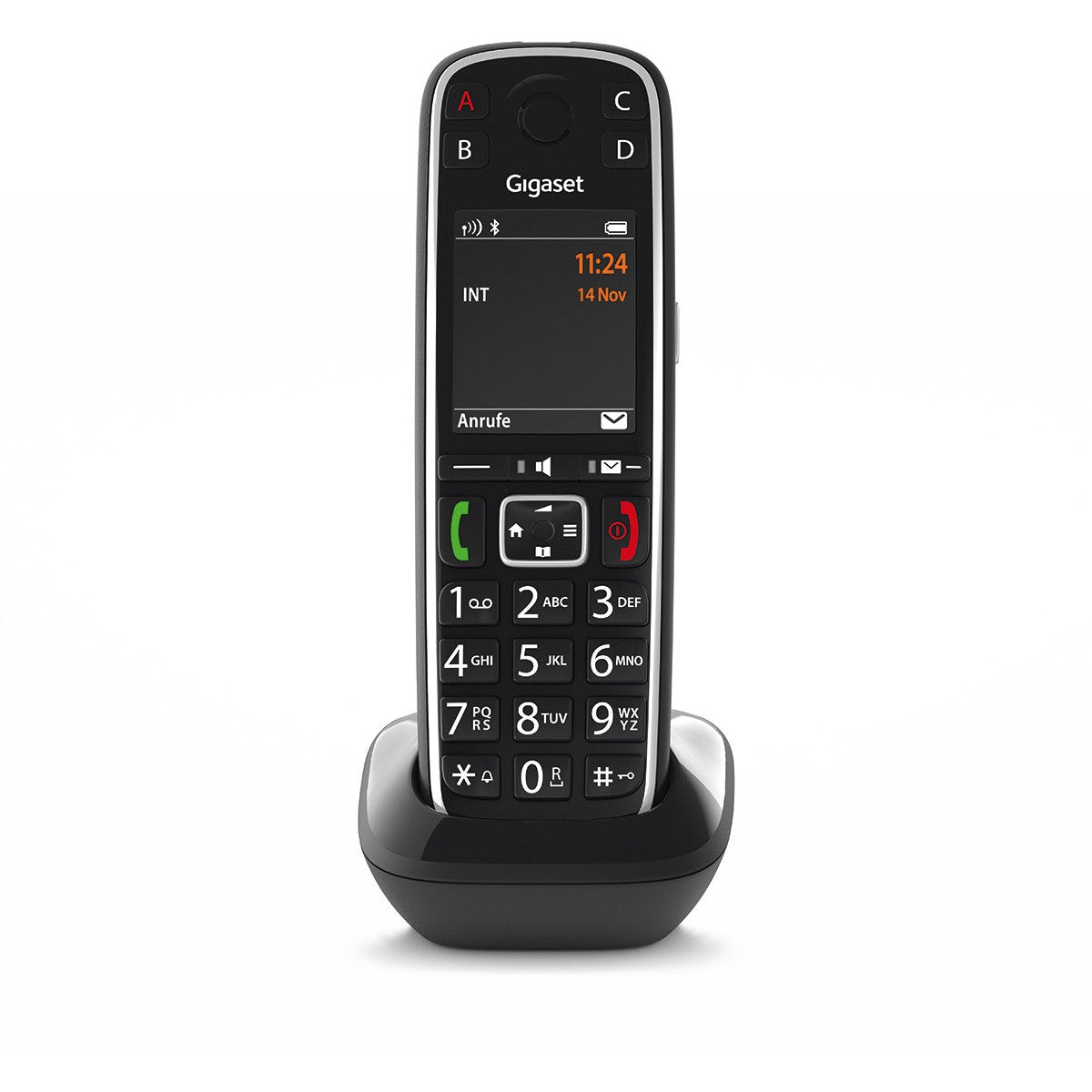 Gigaset E720HX. Analogni/DECT telefon. Bežični telefon. 200 unosa. Identifikacija pozivaoca. SMS (usluga tekstualnih poruka). Crna.
