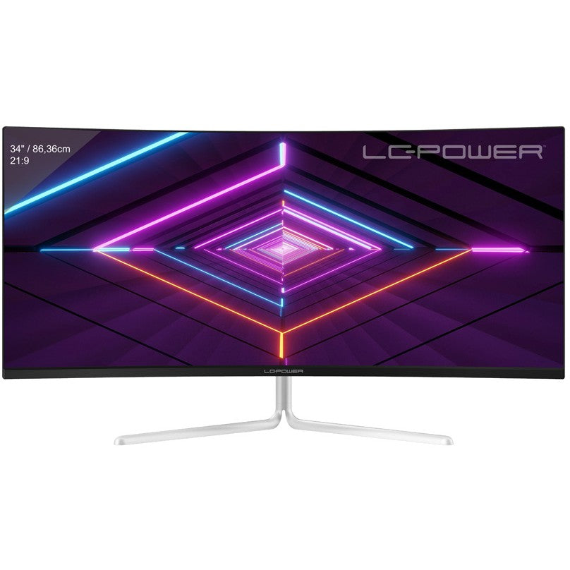 LC Power LC-M34-UWQHD-100-C-V3. 86,4 cm (34"). 3440 x 1440 piksela. UltraWide Quad HD. LCD. 6 ms. Bijela.