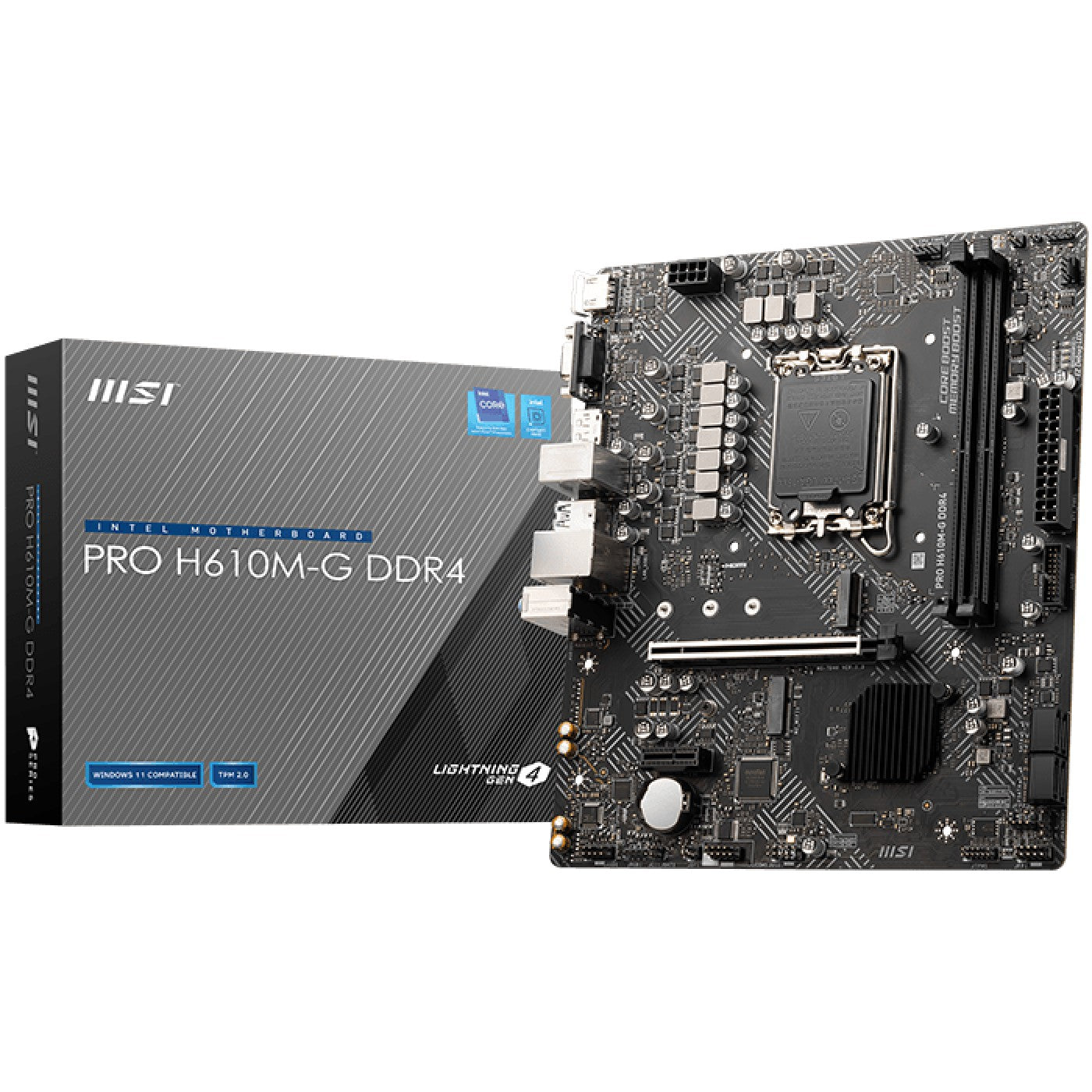 MSI PRO H610M-G DDR4. Intel. LGA 1700. Intel® Core™ i9. LGA 1700. DDR4-SDRAM. 64 GB