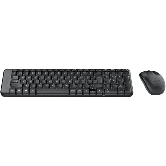 Logitech MK220. Mini. Bežični. RF bežični. QWERTY. Crni. Miš uključen.