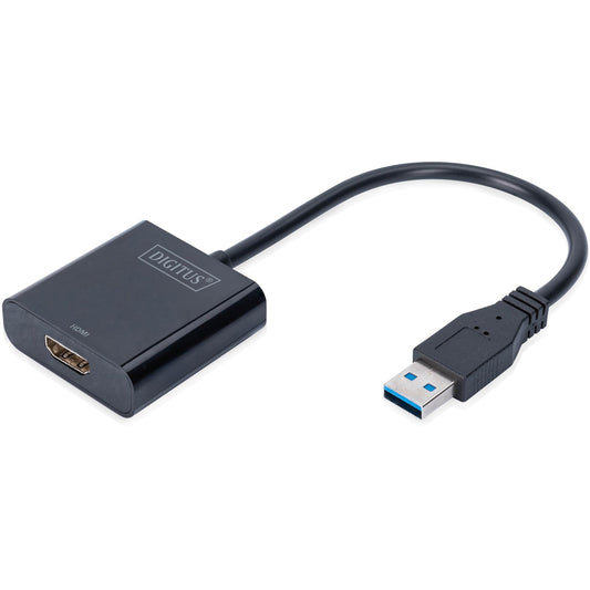 Digitus USB-A 3.2 Gen 1 na HDMI grafički adapter. 1920 x 1080 piksela. 1080p. Crni. Pakovanje za ekran. 220 mm. 160 mm