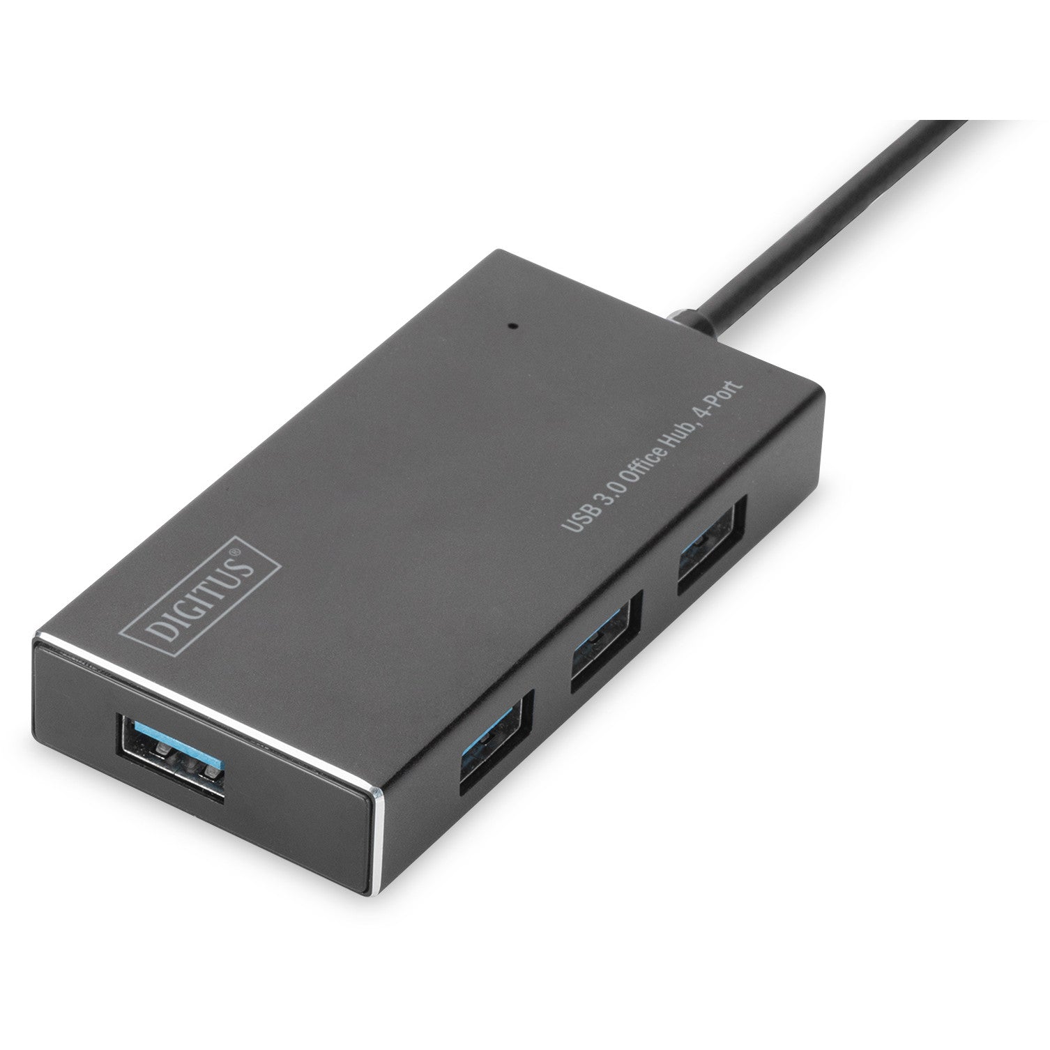 Digitus USB 3.0 kancelarijski hub. 4 porta. USB 3.2 Gen 1 (3.1 Gen 1) Tip-A. USB 3.2 Gen 1 (3.1 Gen 1) Tip-A. 5000 Mbps. Crni. Aluminijumski. 1,2 m.