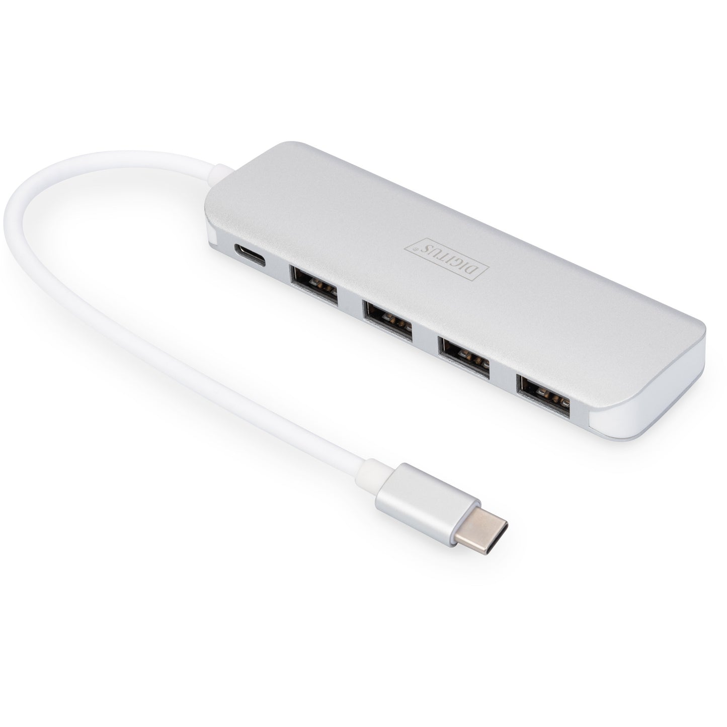 Digitus USB Type-C™ 4-portni hub (USB 3.0) + PD. USB 3.2 Gen 1 (3.1 Gen 1) Type-C. USB 3.2 Gen 1 (3.1 Gen 1) Type-A. USB 3.2 Gen 1 (3.1 Gen 1) Type-C. 5000 Mbit/s. Srebrni. Aluminijski. 0.2 m