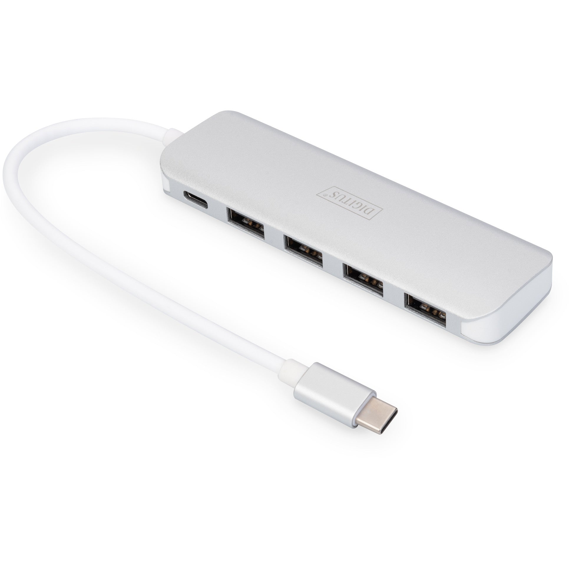 Digitus USB Type-C™ 4-portni hub (USB 3.0) + PD. USB 3.2 Gen 1 (3.1 Gen 1) Type-C. USB 3.2 Gen 1 (3.1 Gen 1) Type-A. USB 3.2 Gen 1 (3.1 Gen 1) Type-C. 5000 Mbit/s. Srebrni. Aluminijski. 0.2 m