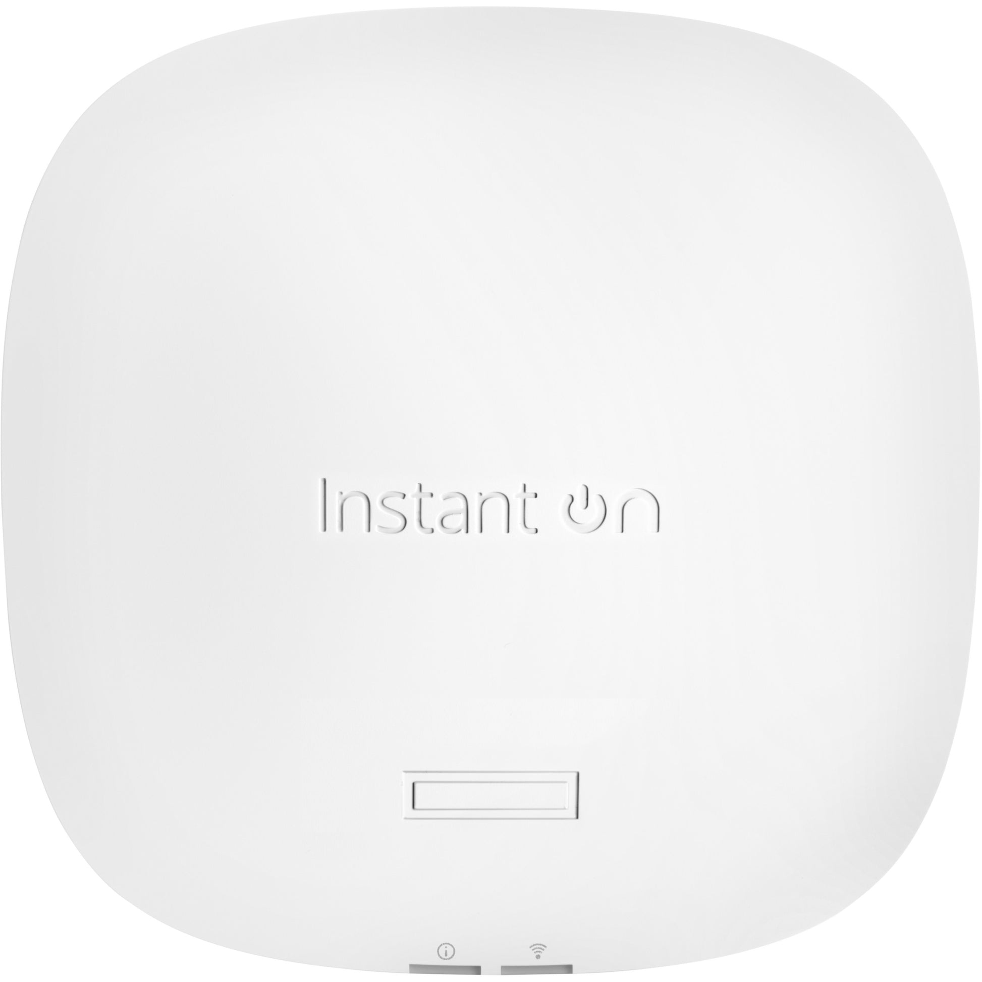 HPE Aruba Networking Networking Instant On Indoor Access Point Wi-Fi 6 4x4 (RW) AP25. 2.4GHz. 5GHz. 4800 Mbps. OWE. WPA2. WPA3. 2500 Mbps