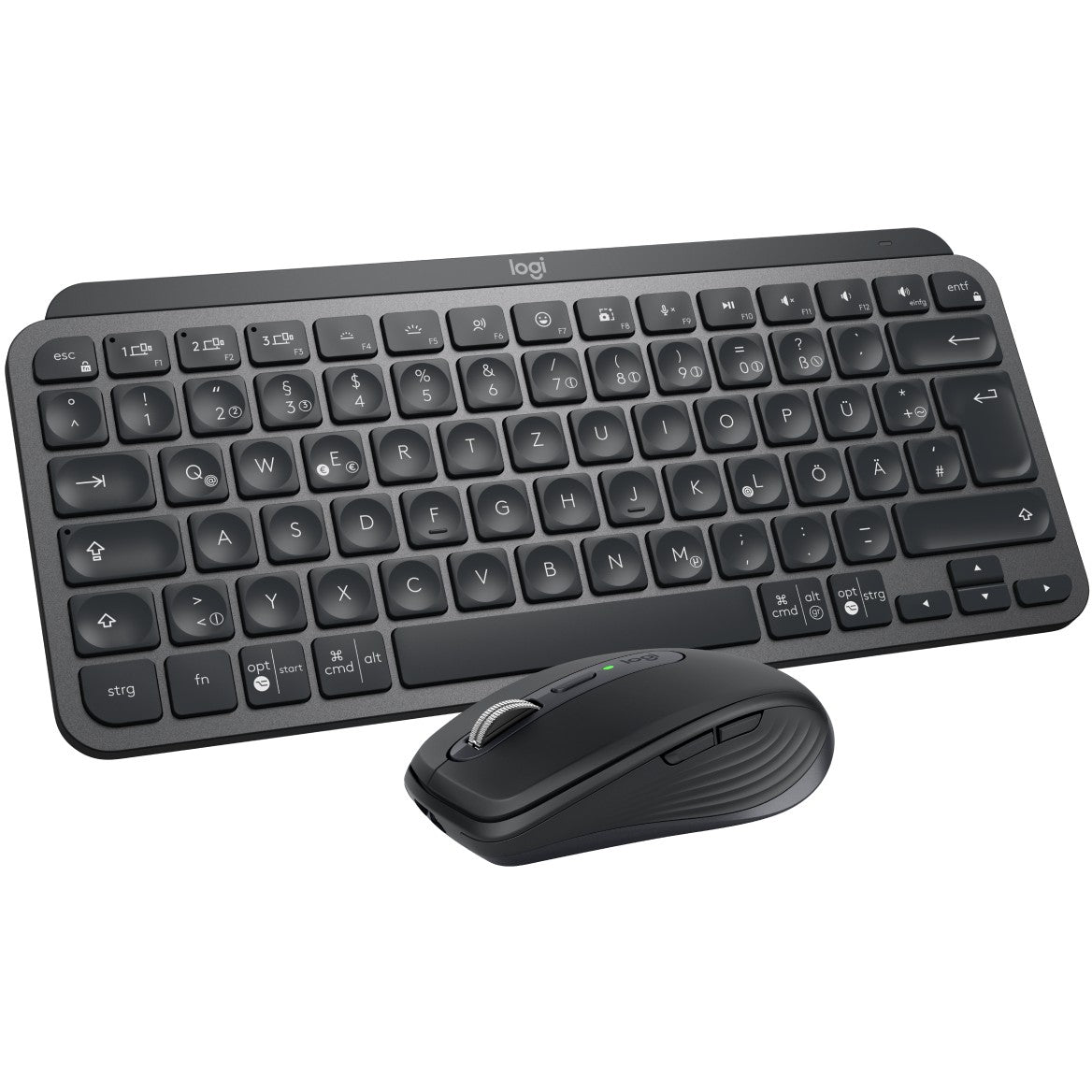 Logitech MX Keys Mini Combo za posao. Bežični. Bluetooth. QWERTY. Grafit. Miš uključen.