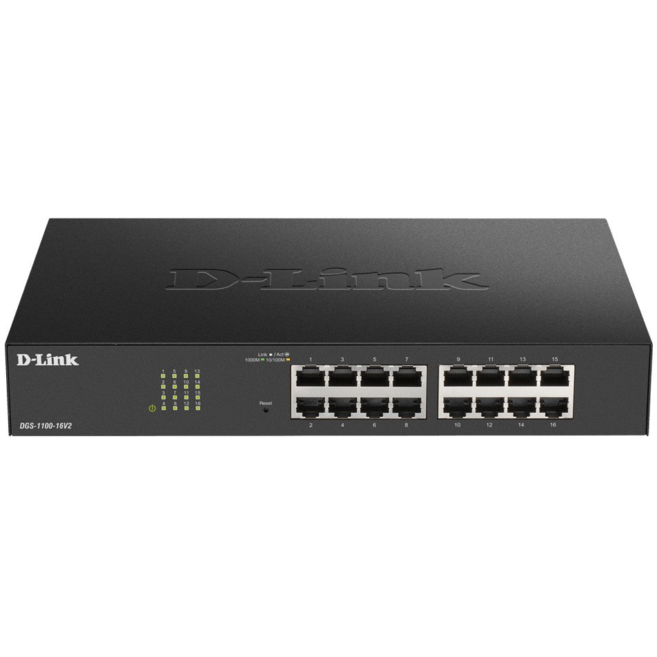 D-Link DGS-1100-24PV2. Upravljani. L2. Gigabit Ethernet (10/100/1000). Puni dupleks. Napajanje preko Etherneta (PoE). Montaža u rack.