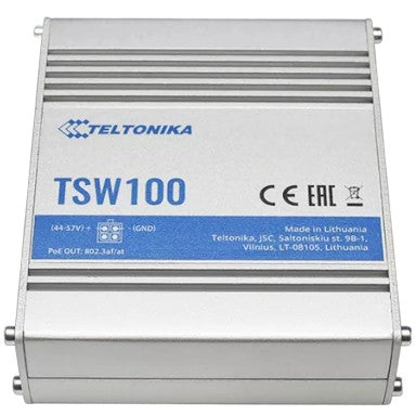 Teltonika TSW100. Gigabitni Ethernet (10/100/1000). Napajanje preko Etherneta (PoE).