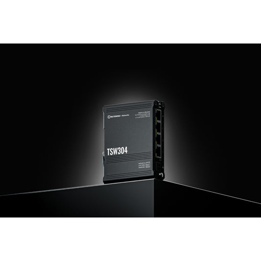 Teltonika TSW304. Gigabit Ethernet (10/100/1000). Napajanje preko Etherneta (PoE). Montaža na zid