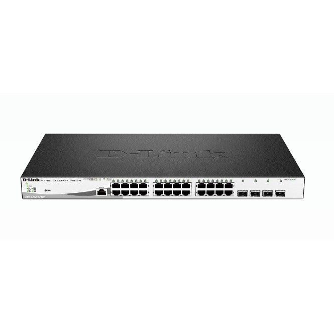 D-Link DGS-1210-28MP/E. Upravljani. L2. Gigabit Ethernet (10/100/1000). Napajanje preko Etherneta (PoE). Montaža u rack. 1U