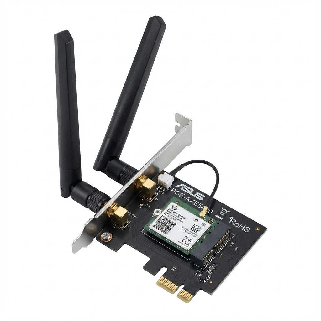 ASUS PCE-AXE5400. Ugrađen. Žični. PCI Express. WLAN. Wi-Fi 6E (802.11ax). 2402 Mbps