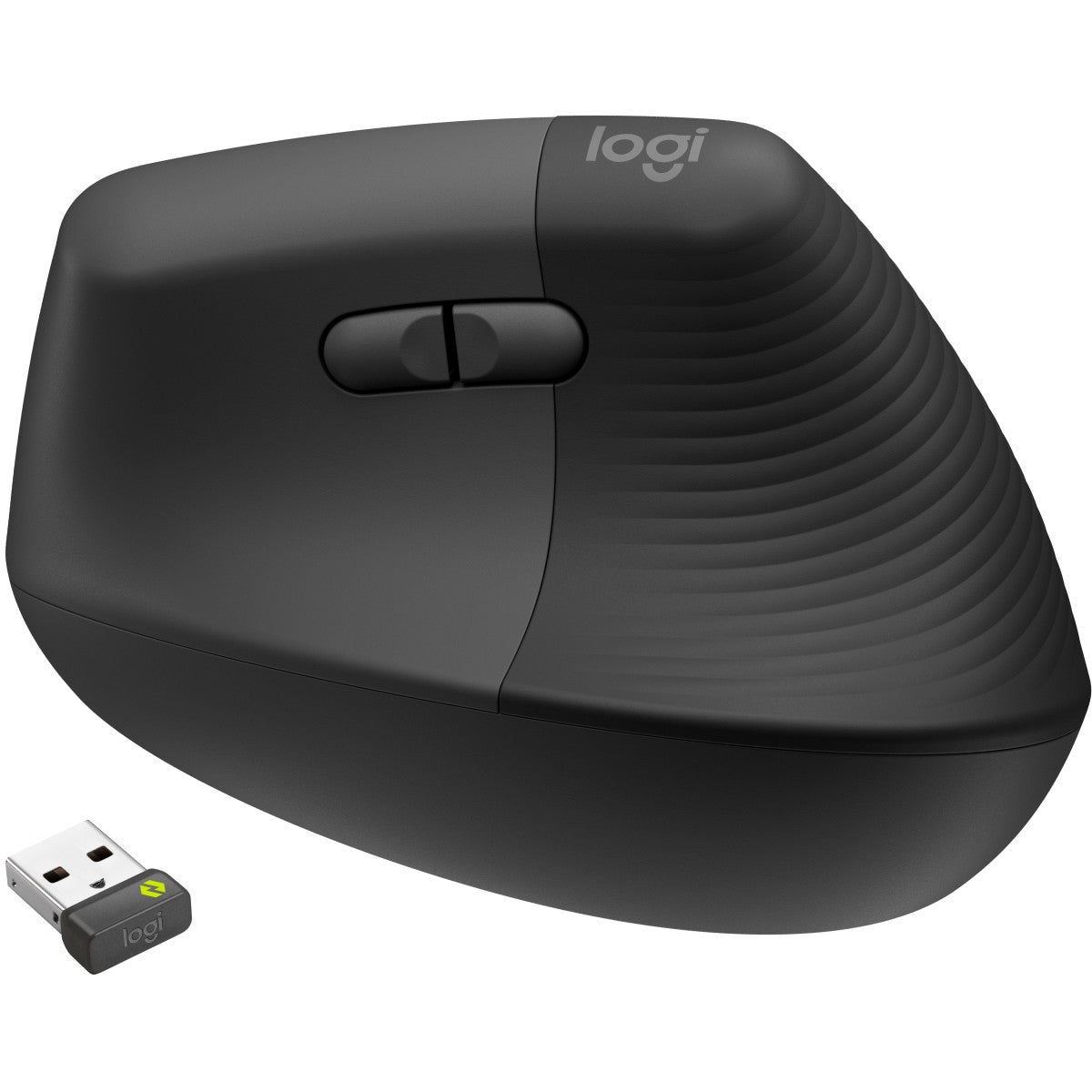 Logitech Lift za poslovanje. Desno. Vertikalni dizajn. Optički. RF bežični + Bluetooth. 4000 DPI. Grafit.