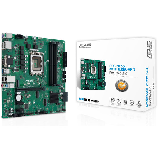 ASUS PRO B760M-C-CSM. Intel. LGA 1700. Intel® Celeron®. Intel® Core™ i3. Intel® Core™ i5. Intel® Core™ i7. Intel® Core™ i9..... LGA 1700. DDR5 SDRAM. 128 GB