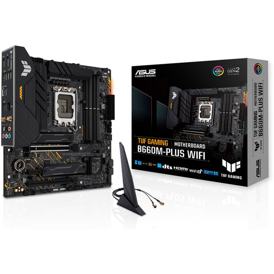ASUS TUF GAMING B660M-PLUS WIFI. Intel. LGA 1700. Intel® Celeron®. Intel® Core™ i3. Intel® Core™ i5. Intel® Core™ i7. Intel® Core™ i9..... LGA 1700. DDR5 SDRAM. 128 GB