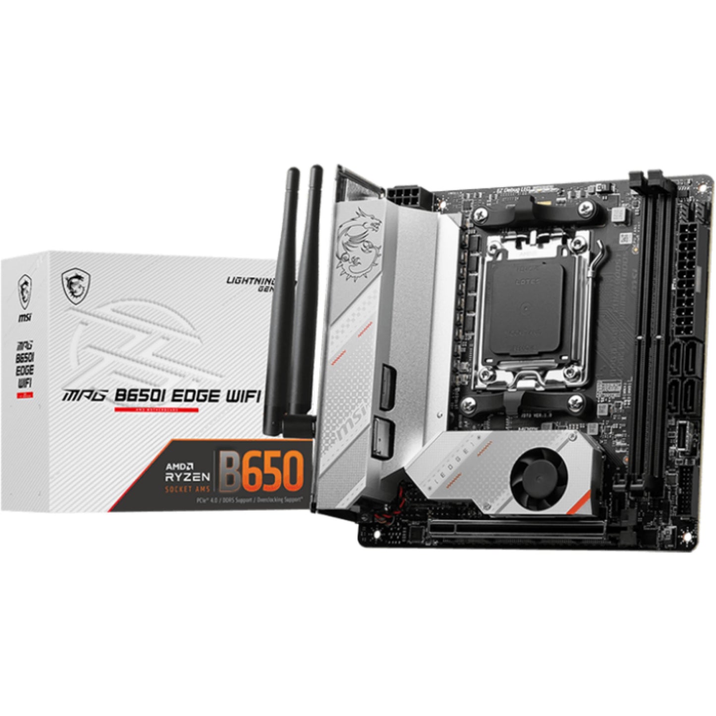 MSI MPG B650I EDGE WIFI. AMD. Podnožje AM5. AMD Ryzen 7000 serija. Podnožje AM5. DDR5 SDRAM. 64GB
