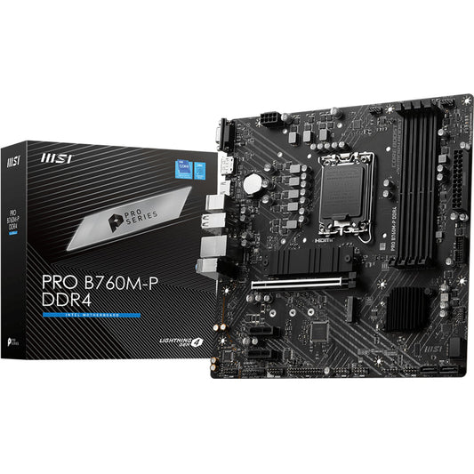MSI PRO B760M-P DDR4. Intel. LGA 1700. Intel® Celeron®. Intel® Pentium® Gold. LGA 1700. DDR4 SDRAM. 128GB