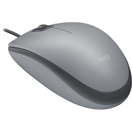 Logitech M110 tiha. Za obje ruke. Optička. USB Tip-A. 1000 DPI. Siva.
