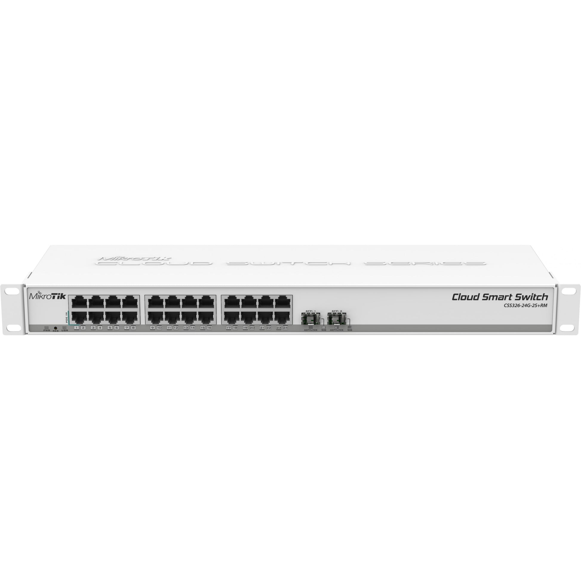 Mikrotik CSS326-24G-2S+RM. Upravljani. Gigabit Ethernet (10/100/1000). Napajanje preko Etherneta (PoE). Montaža u rack. 1U